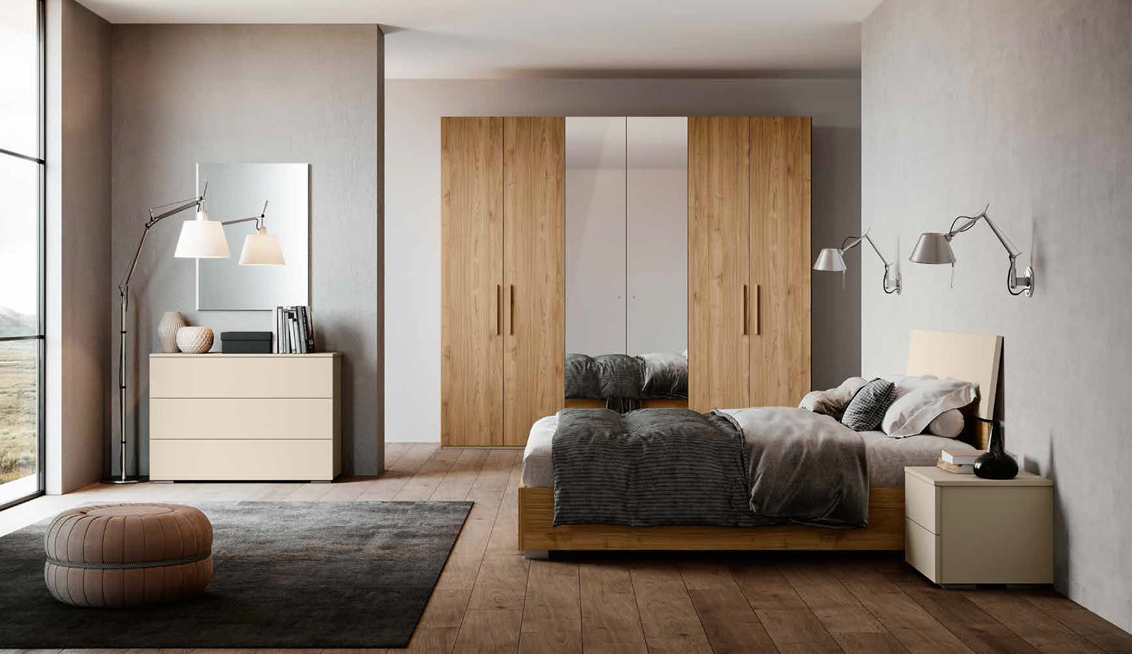 camera da letto orzo e noce matrimoniale