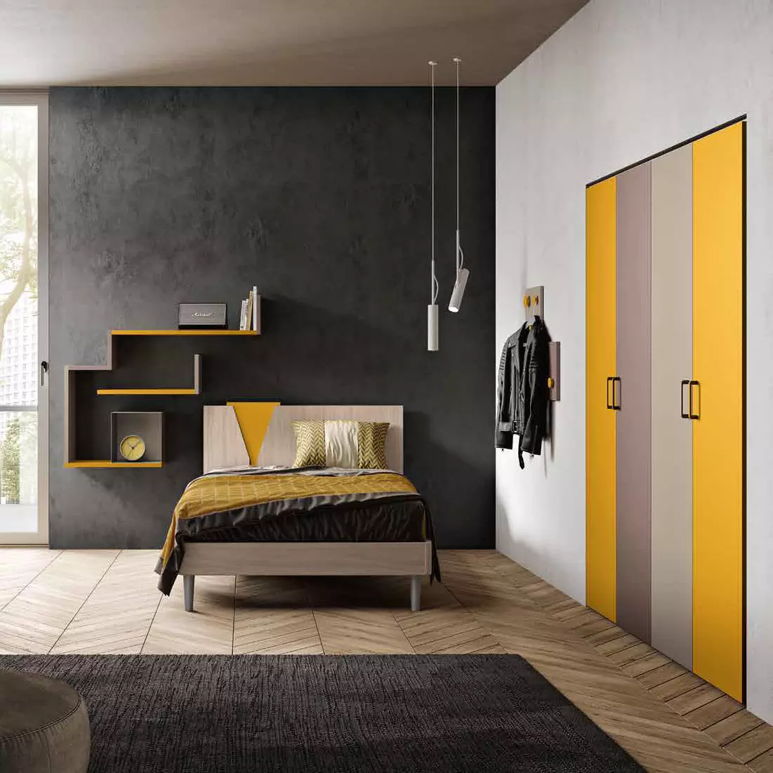 letto olmo e giallo ragazzo