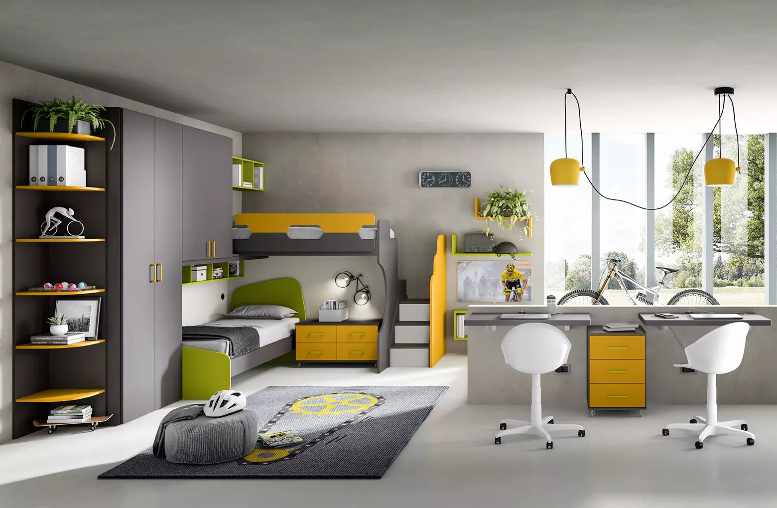 cameretta a ponte grigio scuro