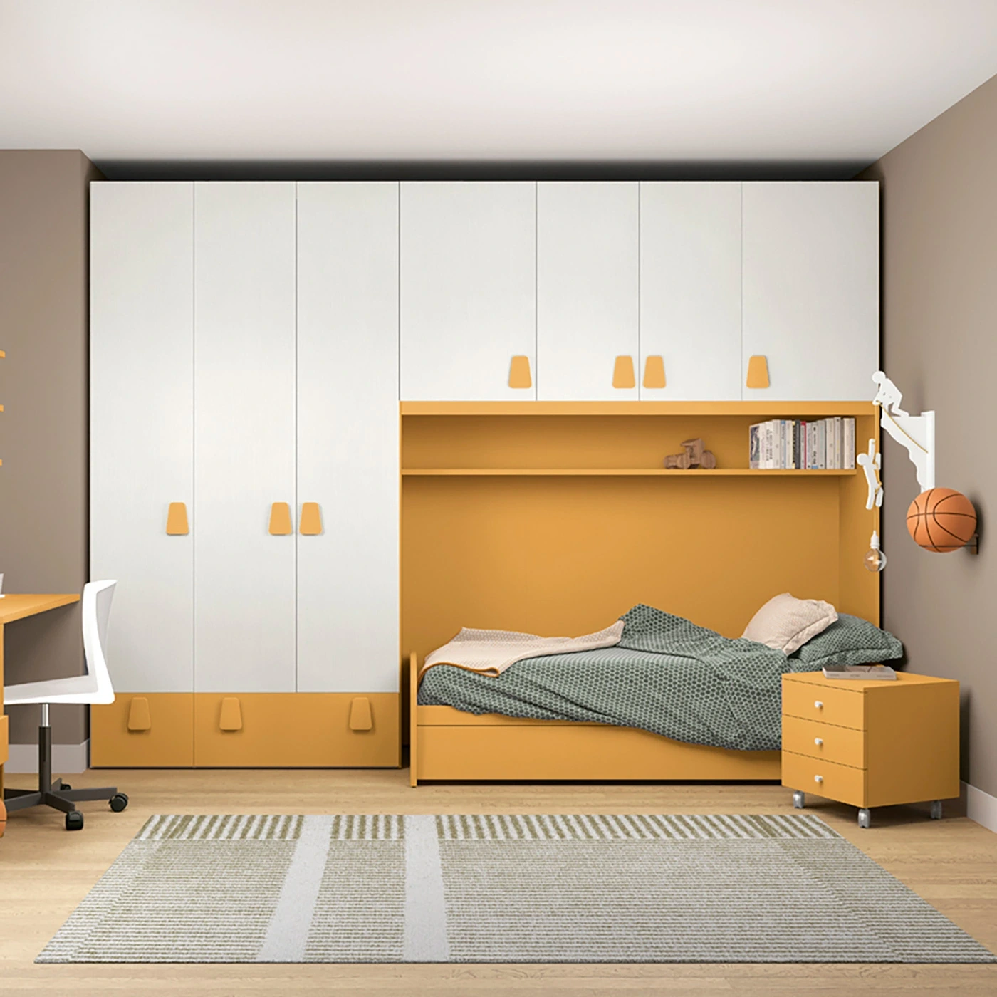 Armadio con letto miele