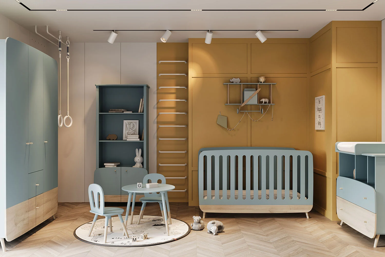 cameretta con culla trasformabile