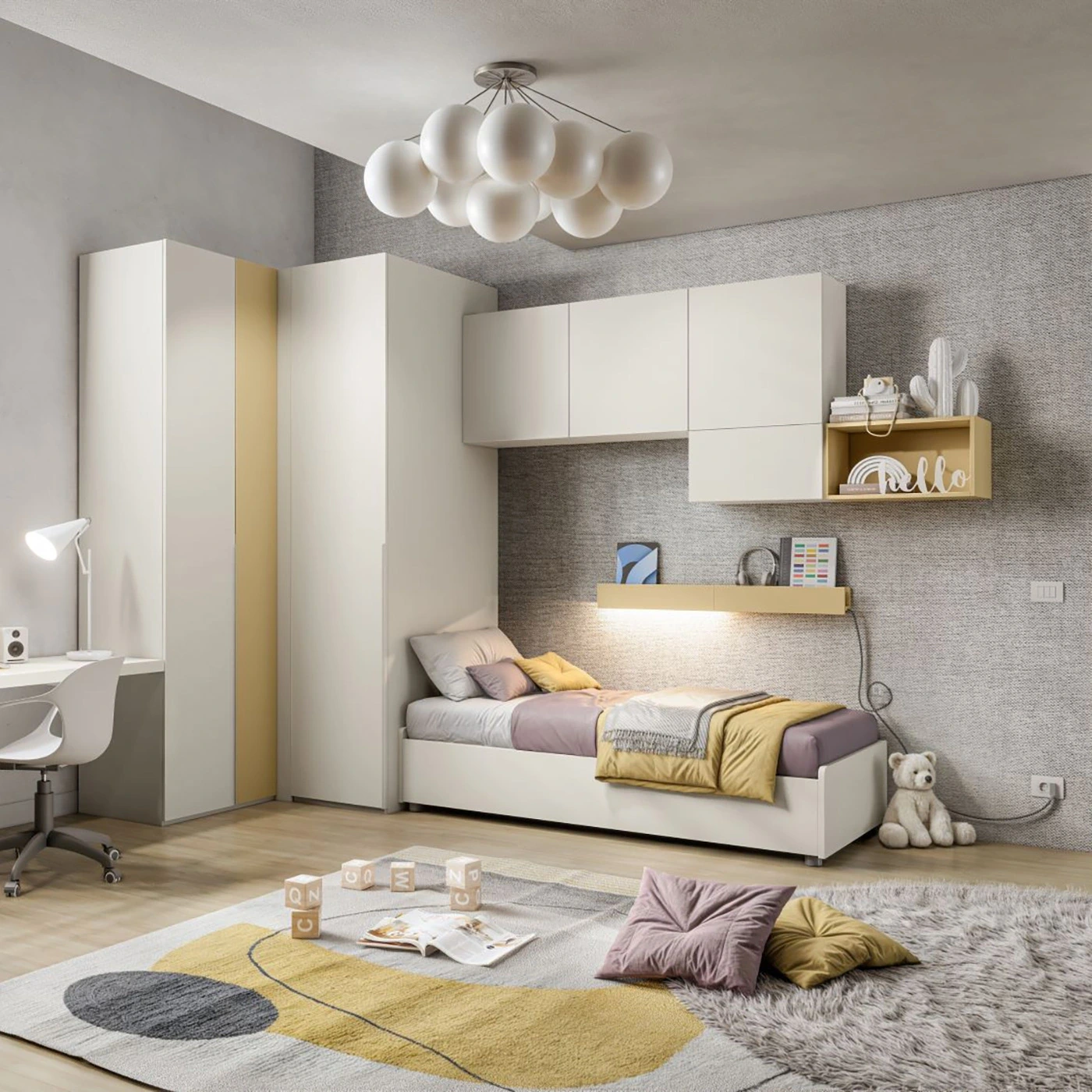 cameretta angolo gialla