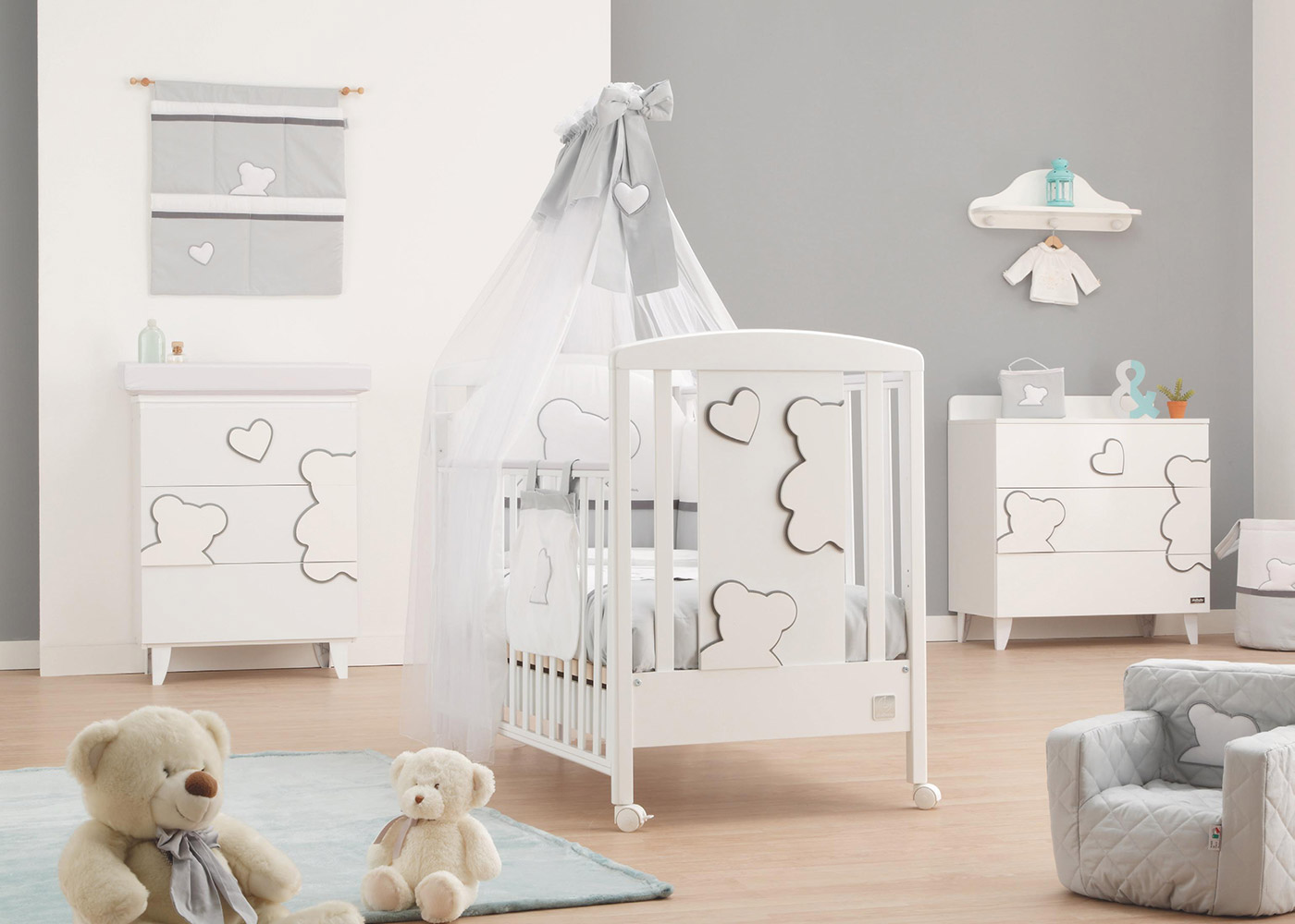 Bagnetto Winnie per neonati Bianco con decori orsetto