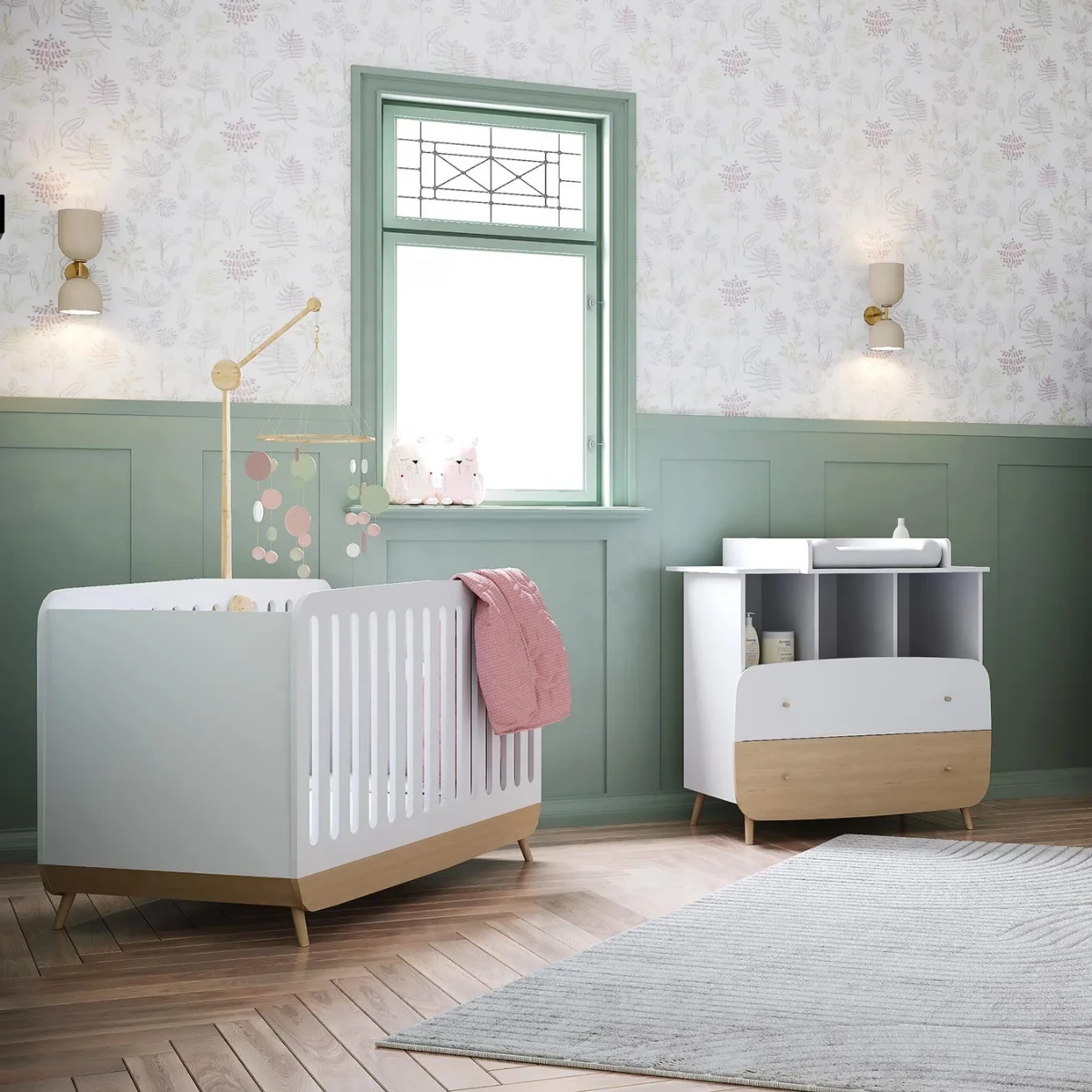 cameretta con culla bianca