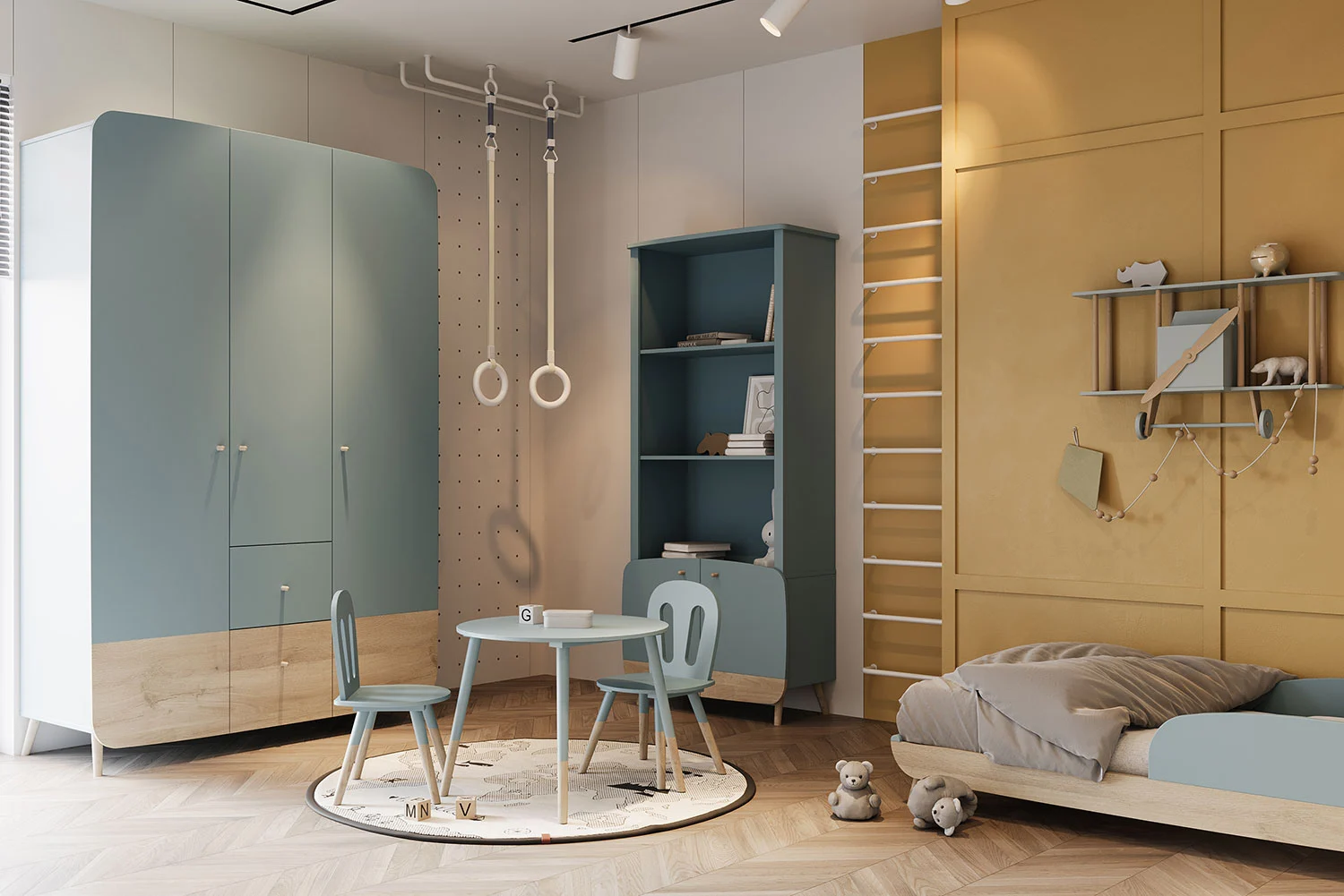 cameretta letto con sponde