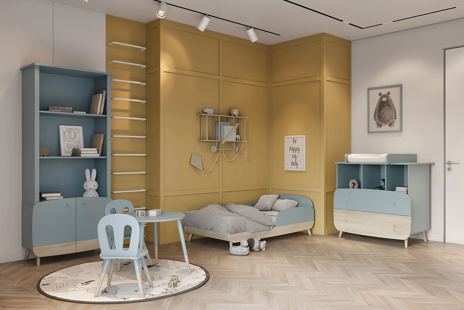 cameretta letto con sponde