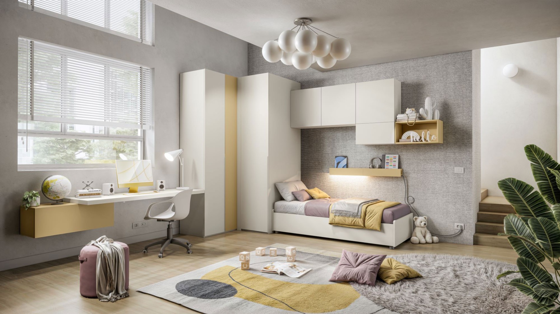 cameretta angolo gialla