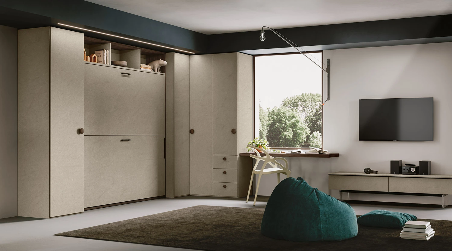 armadiatura con letto a castello