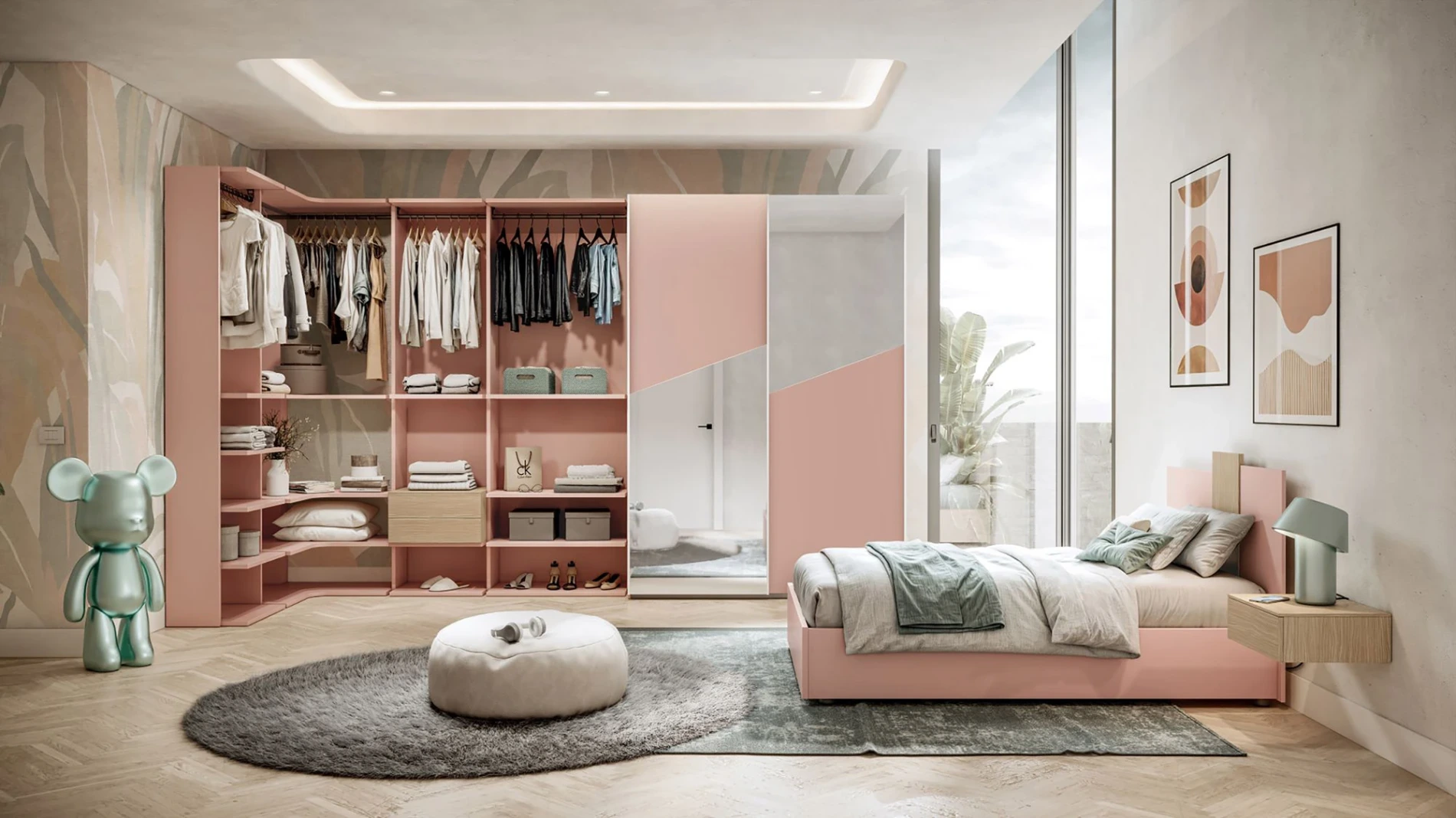 cabina a giorno rosa