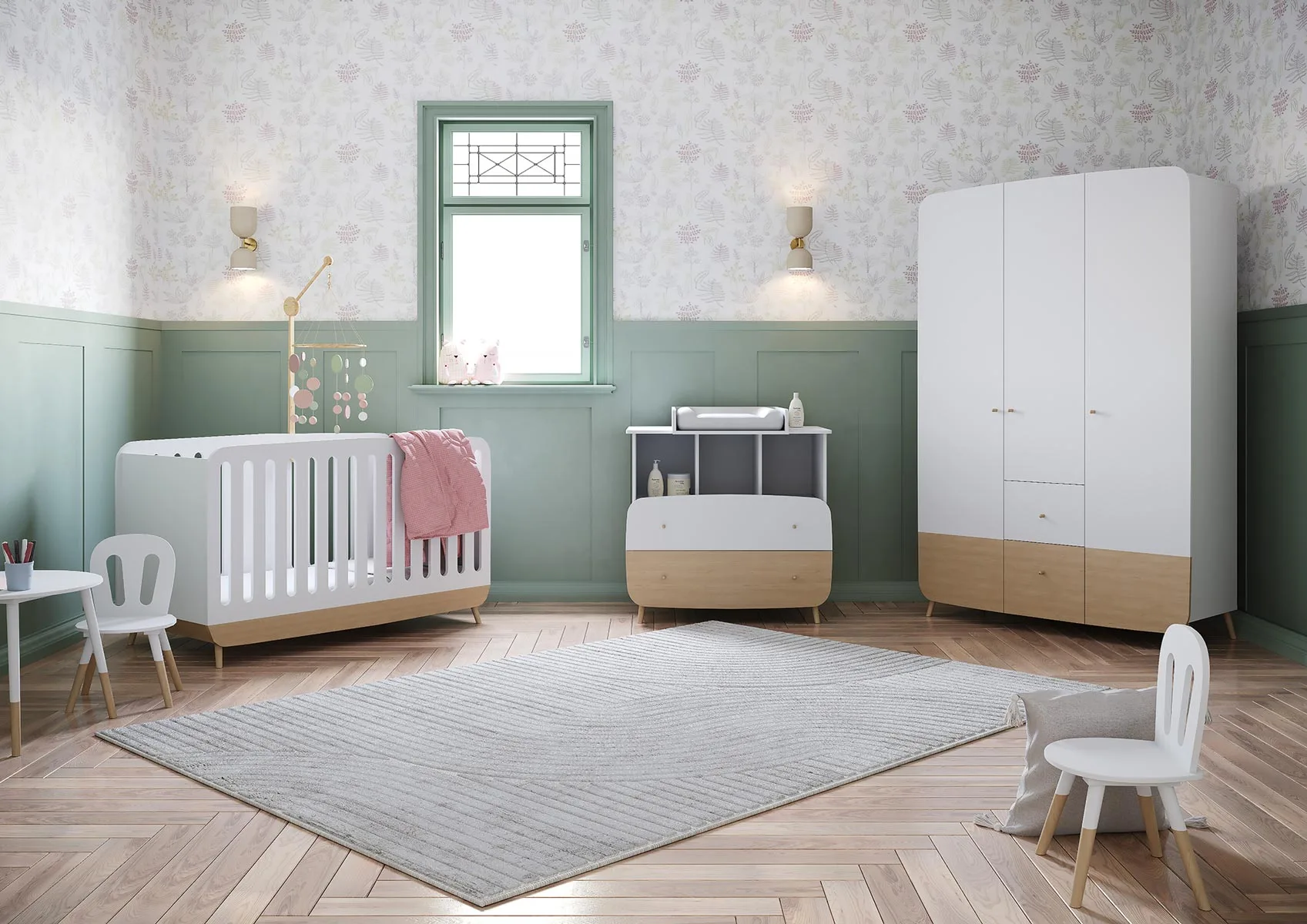 cameretta con culla bianca