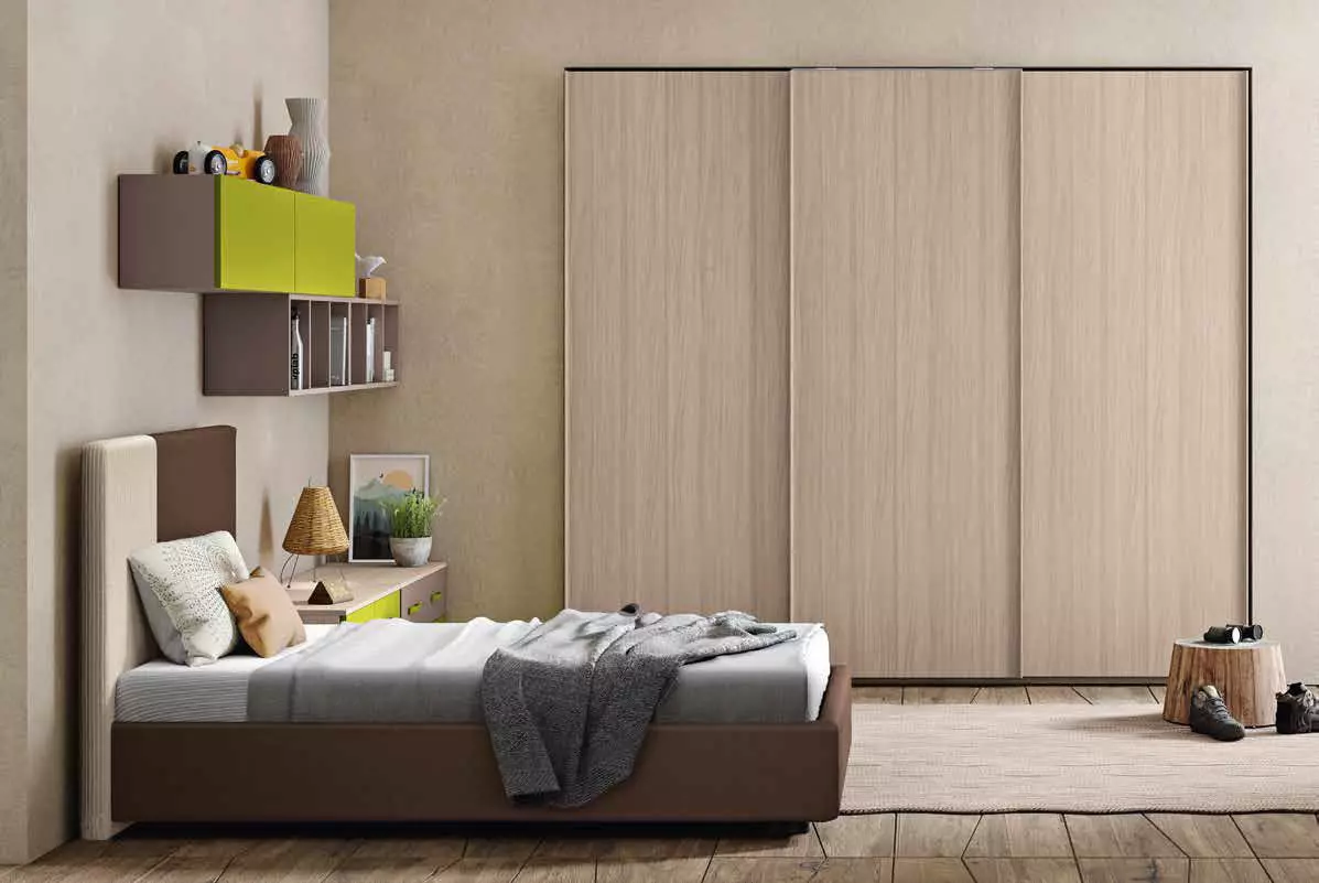 cameretta olmo e verde moderna