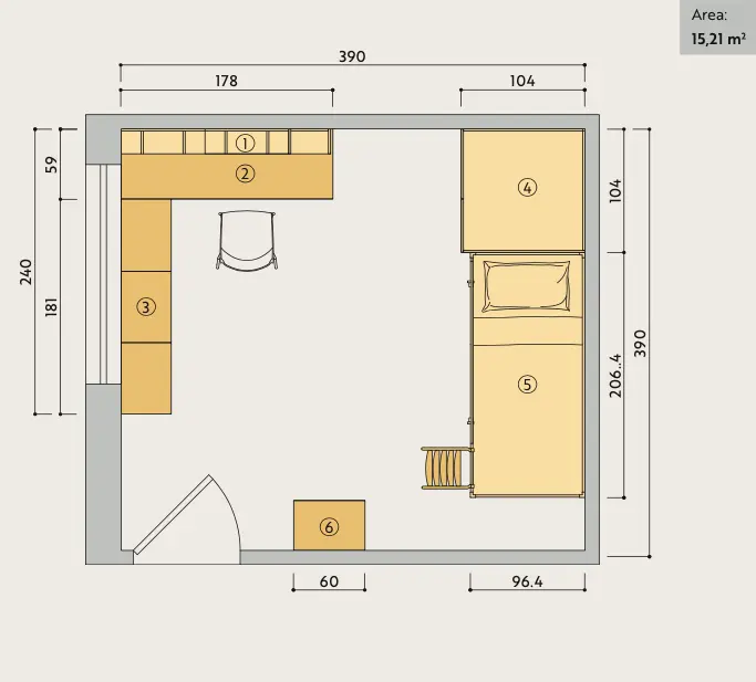 cameretta gialla con letto castello