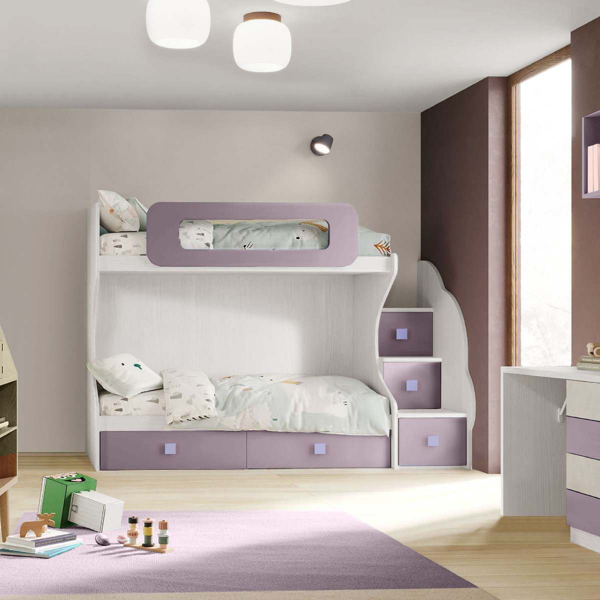 letto a castello con cassetti