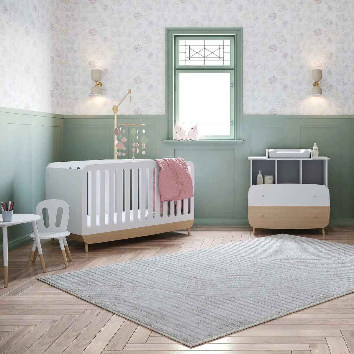 cameretta con culla bianca