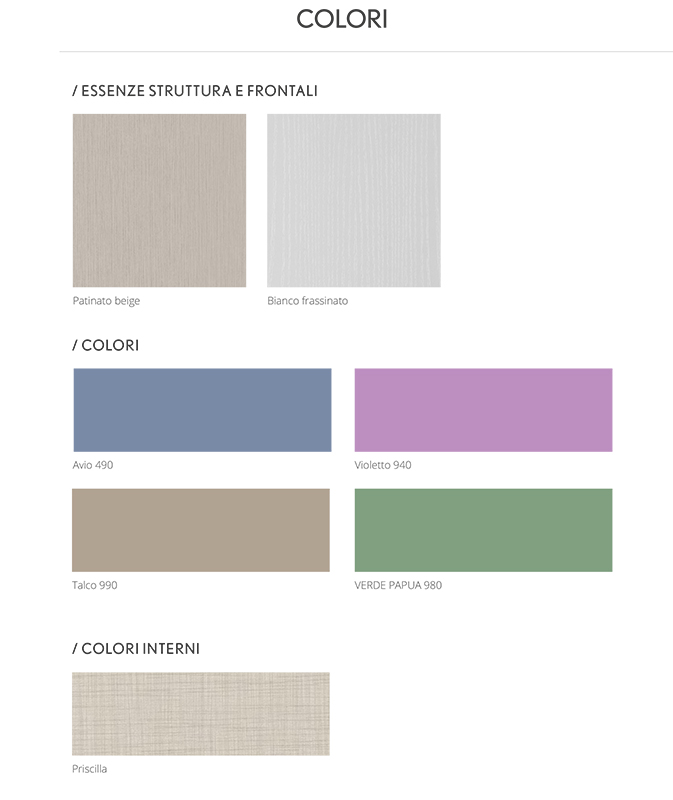 Cameretta shabby 01 con armadio, letto e comodino, finitura Bianco frassinato