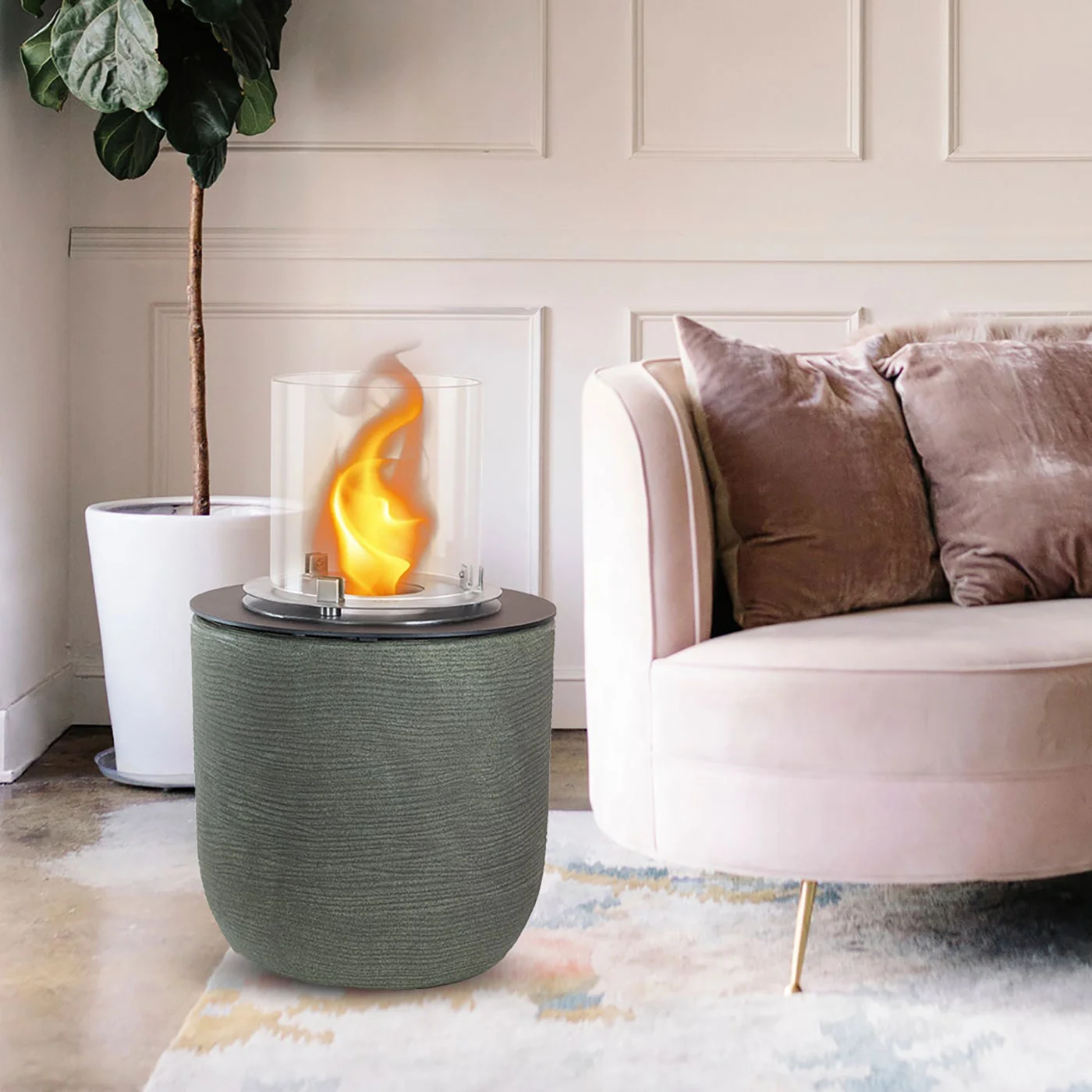 camino a bioetanolo verde salvia braciere