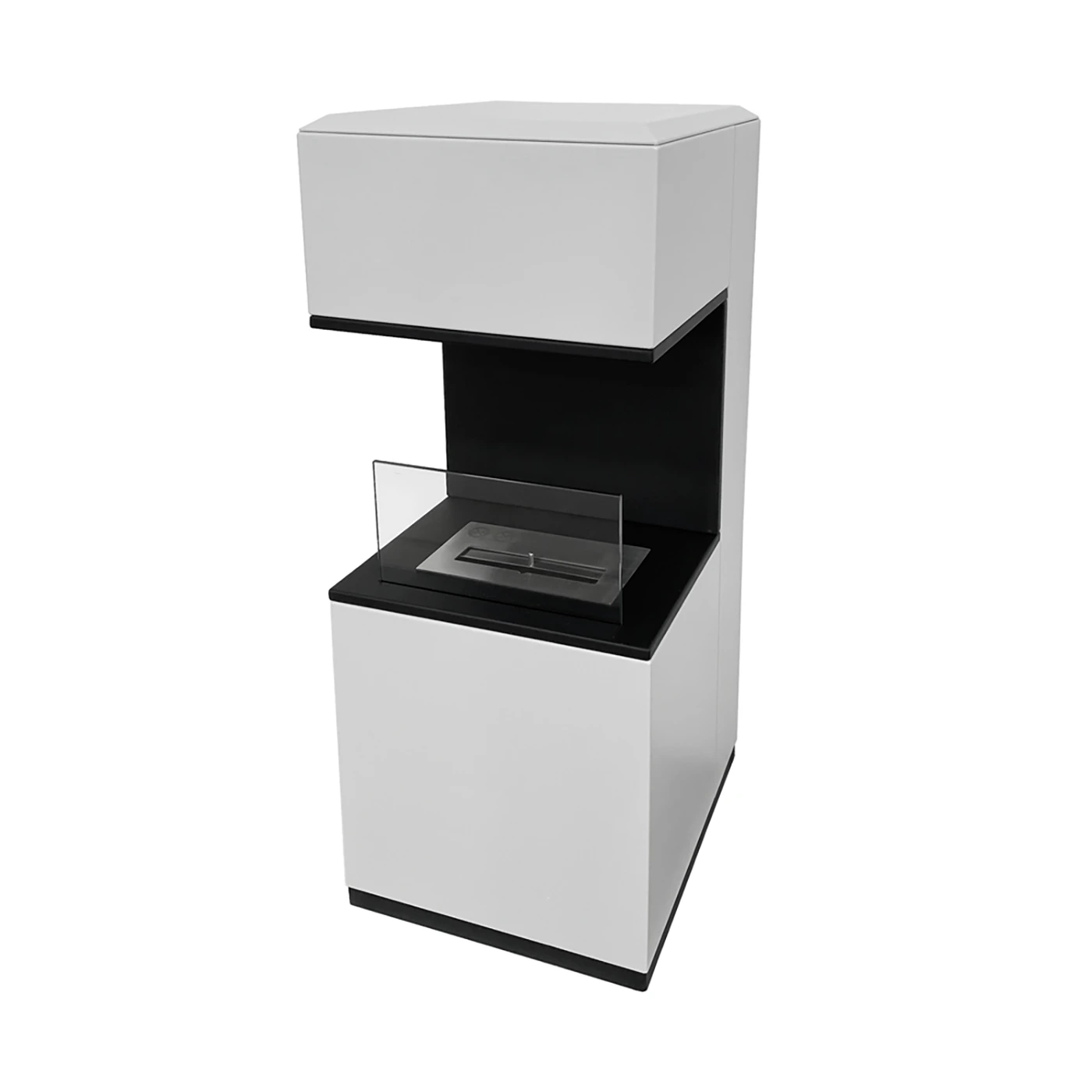 Camino a bioetanolo biocamino da terra, Bianco, 40x40x100 h cm Zenzero Shop