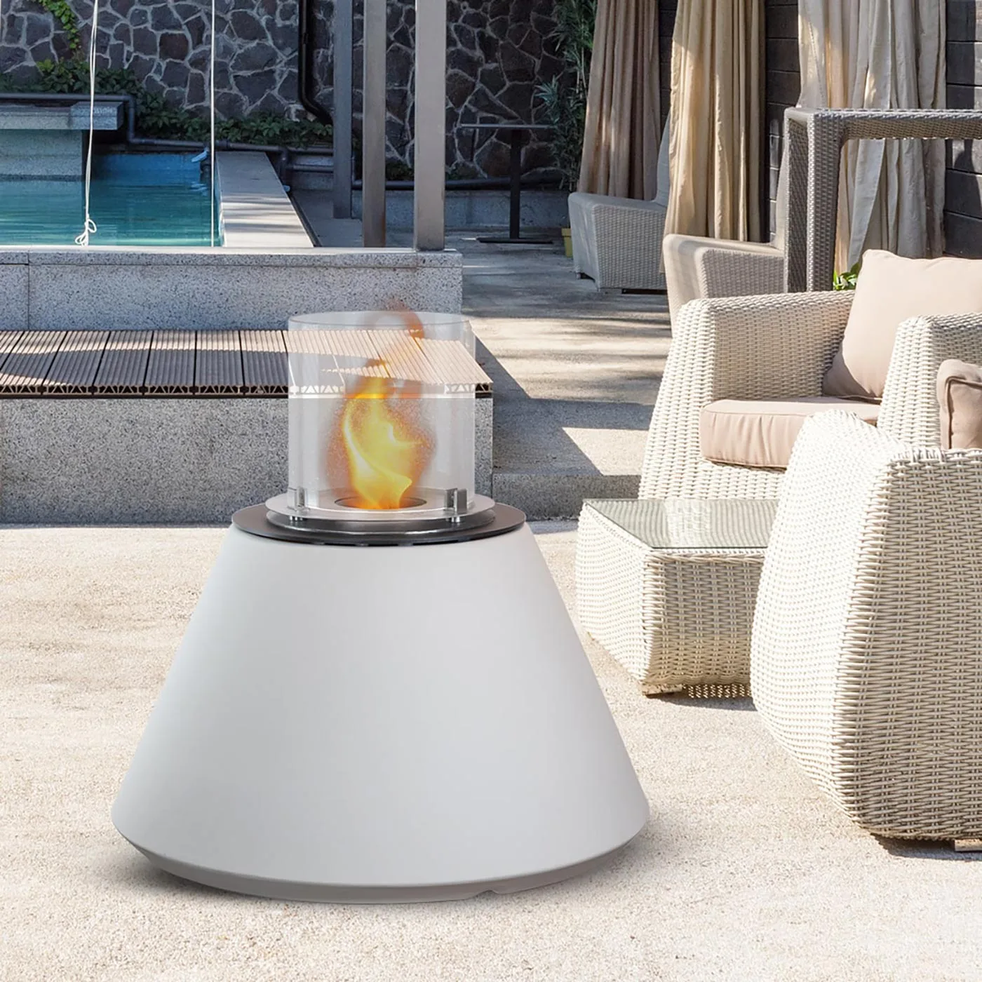 camino bianco perla da tavolo