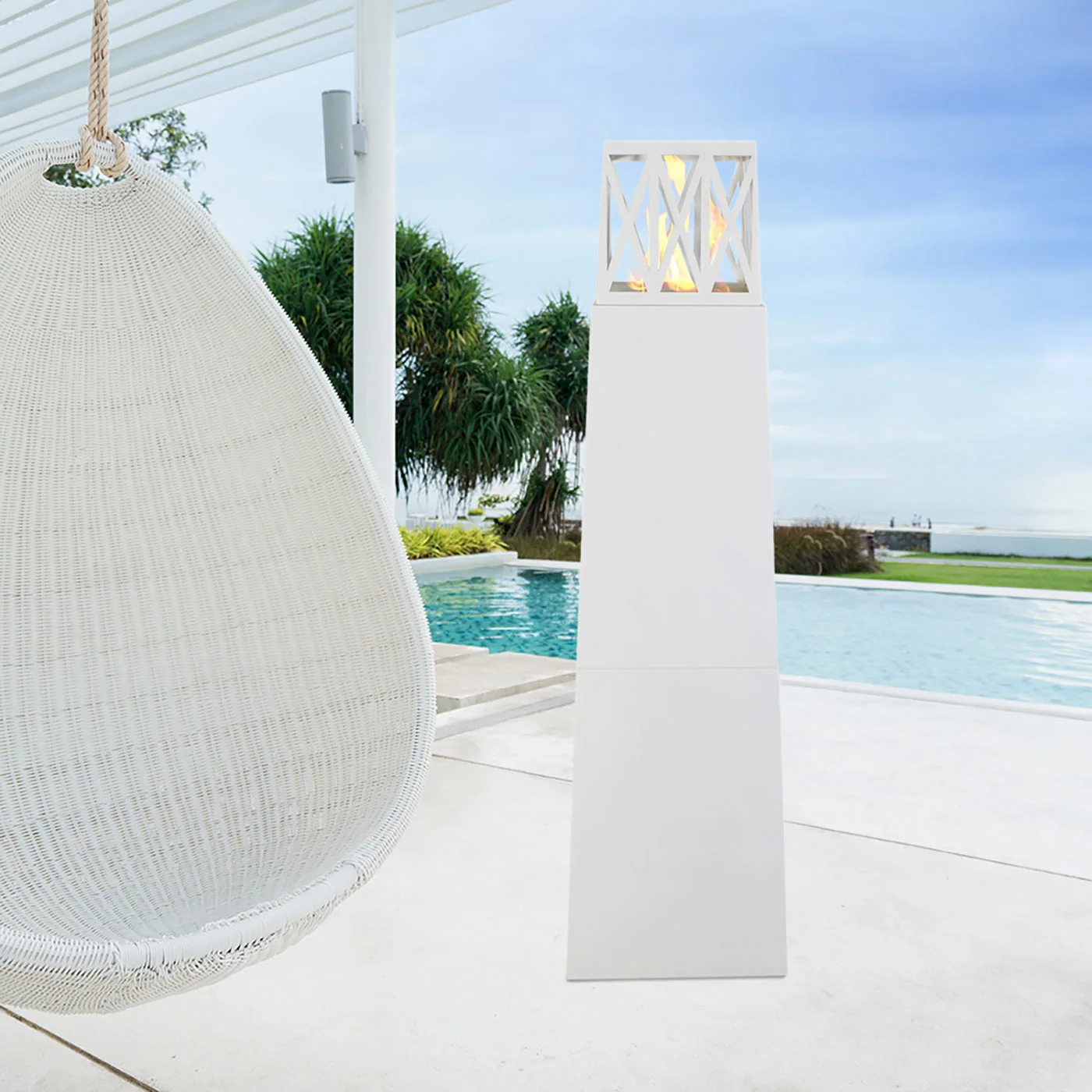 Camino a bioetanolo bianco da interno