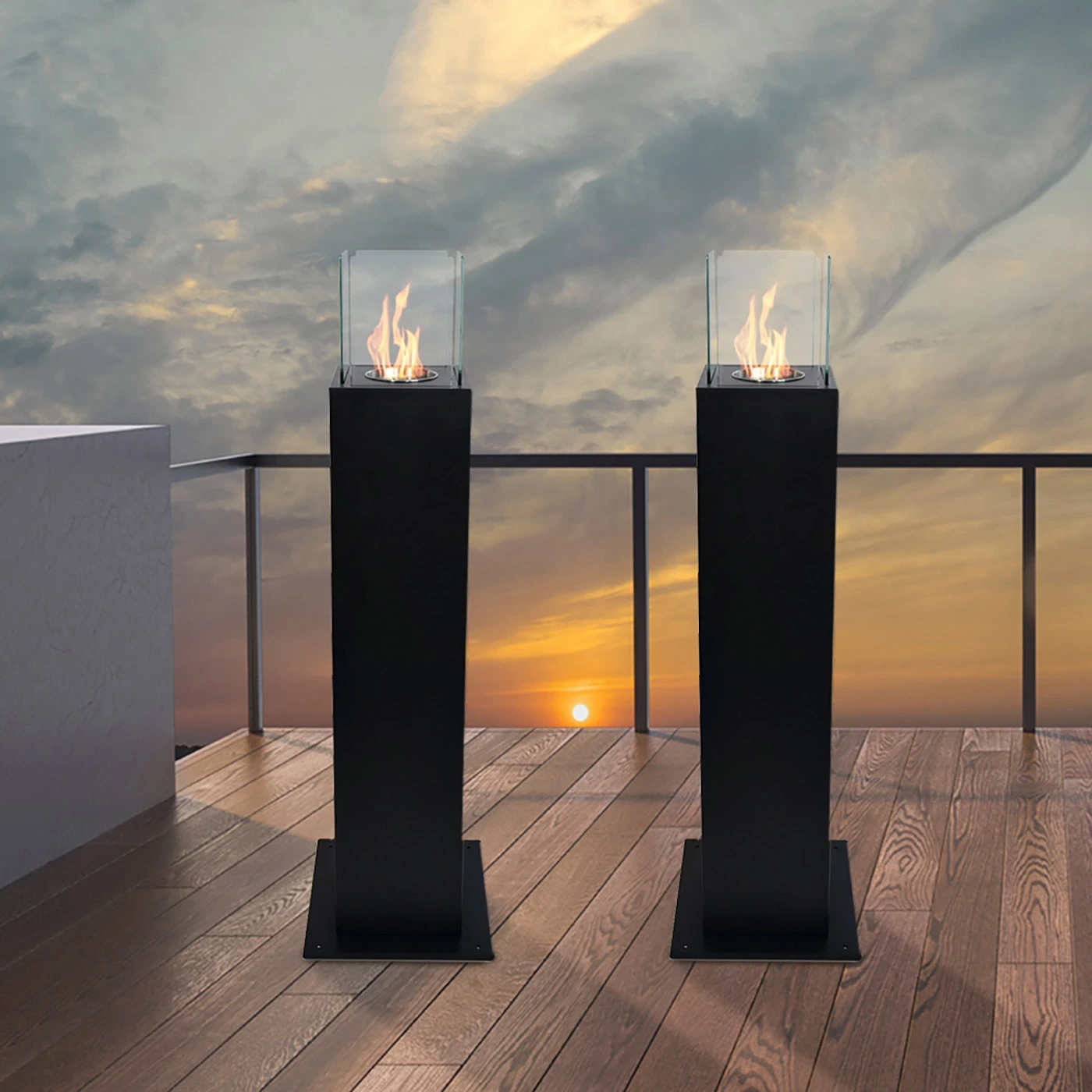 Camino a bioetanolo nero da esterno