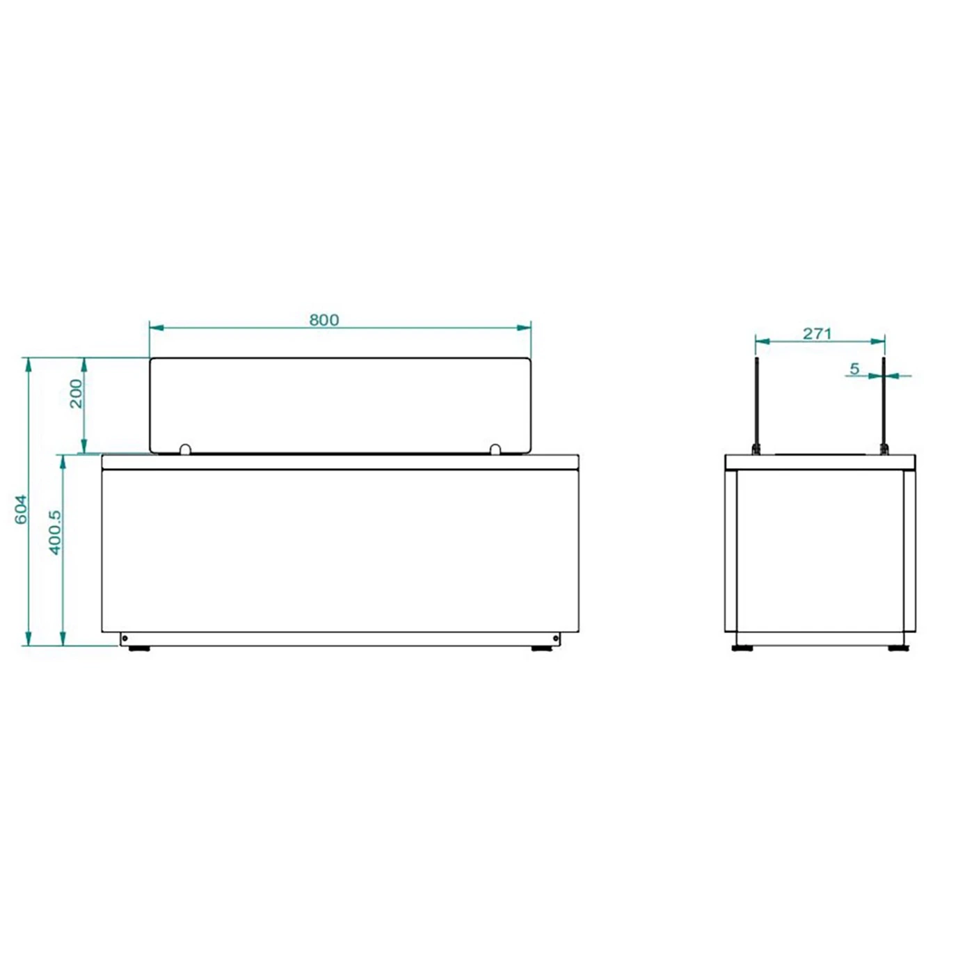 Camino a bioetanolo da terra, Bianco, 100x40x60 h cm Zenzero Shop