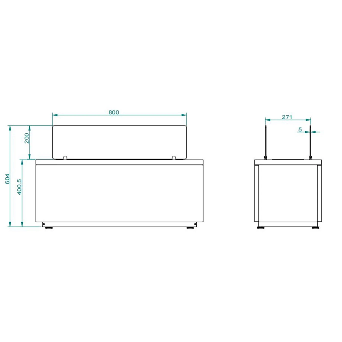 Camino a bioetanolo da terra, Nero, 100x40x60 h cm Zenzero Shop