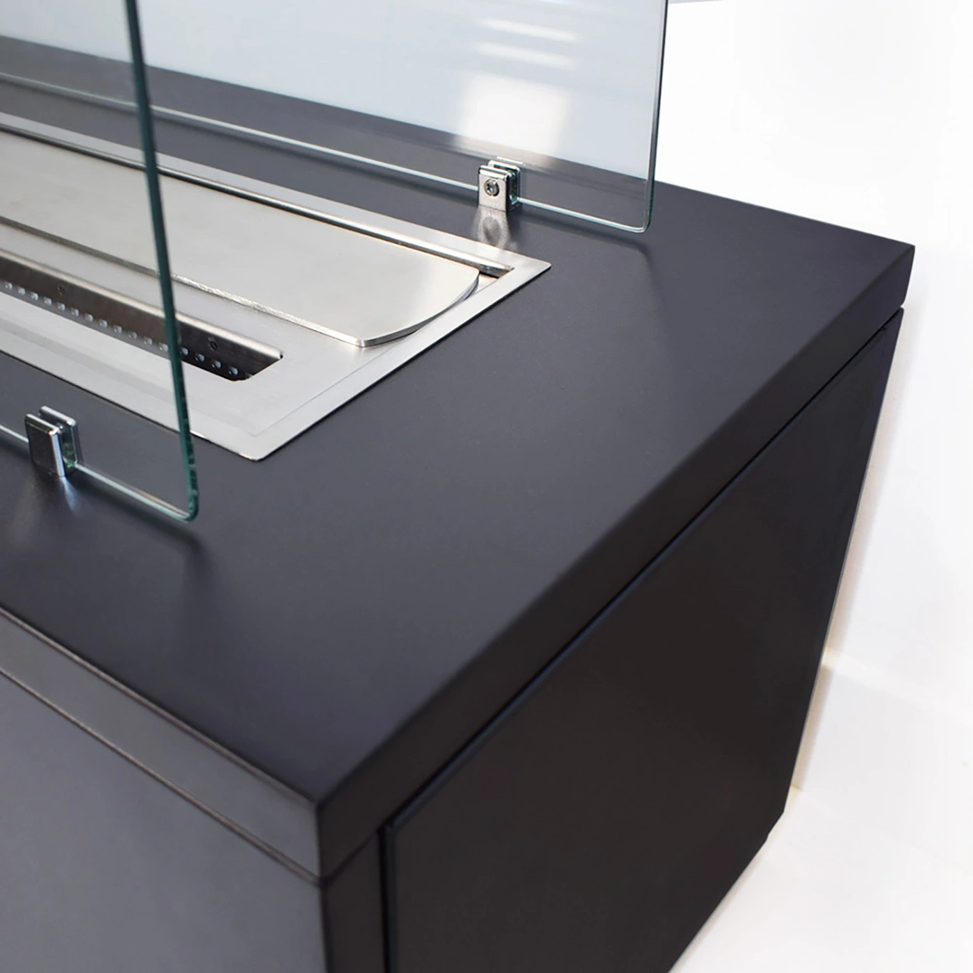 Camino a bioetanolo da terra, Nero, 100x40x60 h cm Zenzero Shop