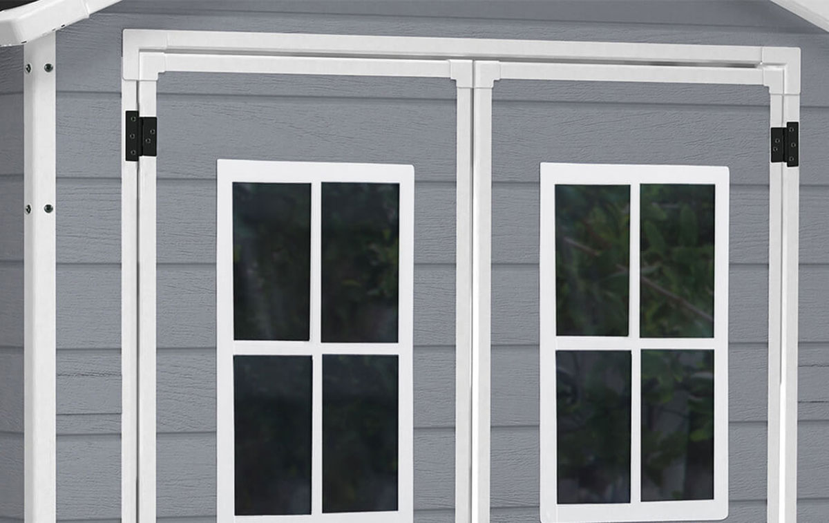 Casetta da esterno Grigio scuro, con finestre, Magnolia