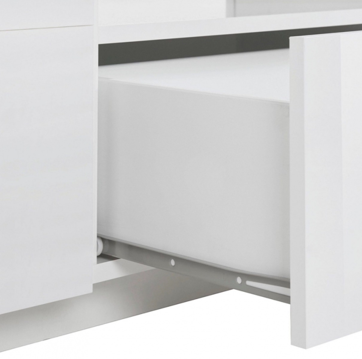 Innovativo Porta TV moderno Bianco lucido, Made in Italy 