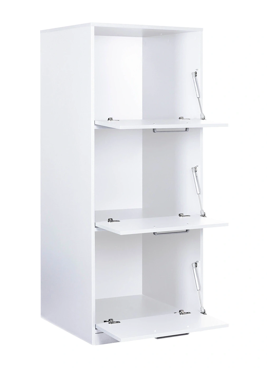 Mobile con 3 cassettoni contenitori con pensile, L.67 H.208 P.68, Bianco