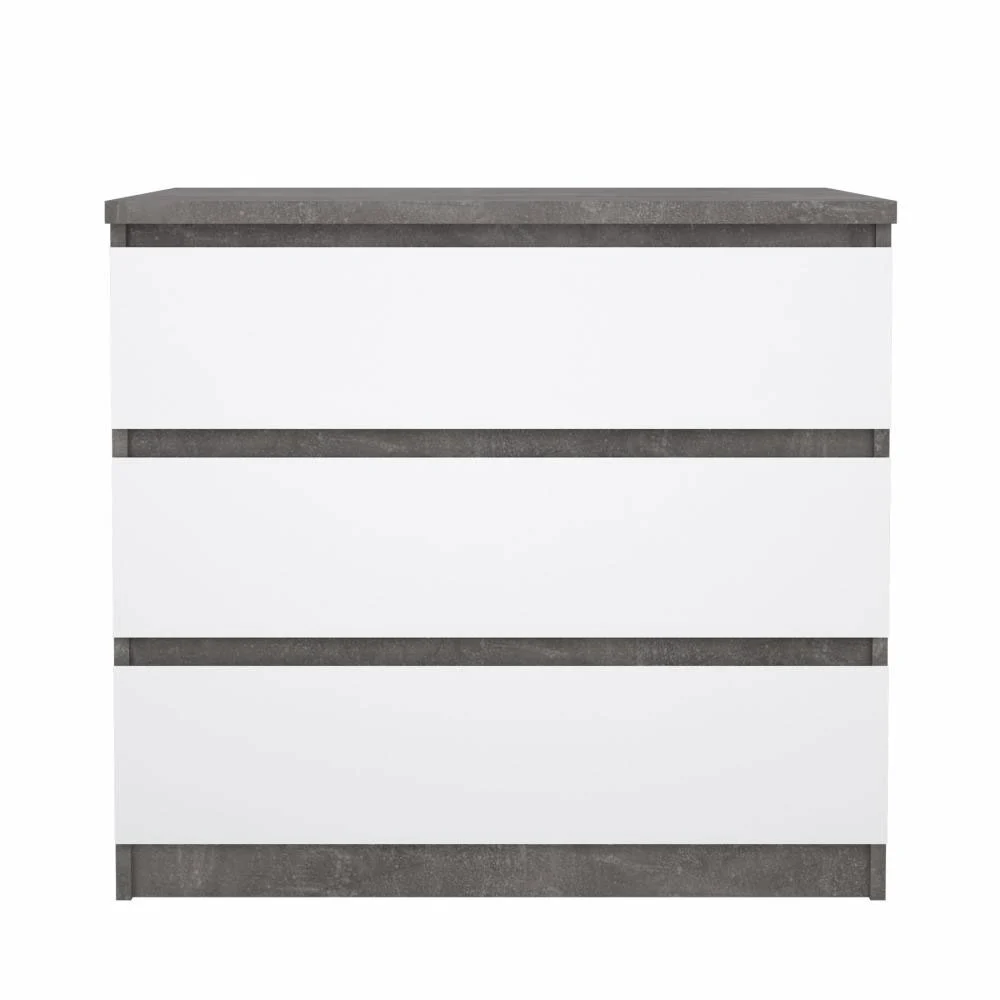 cassettiera bianca e calcestruzzo