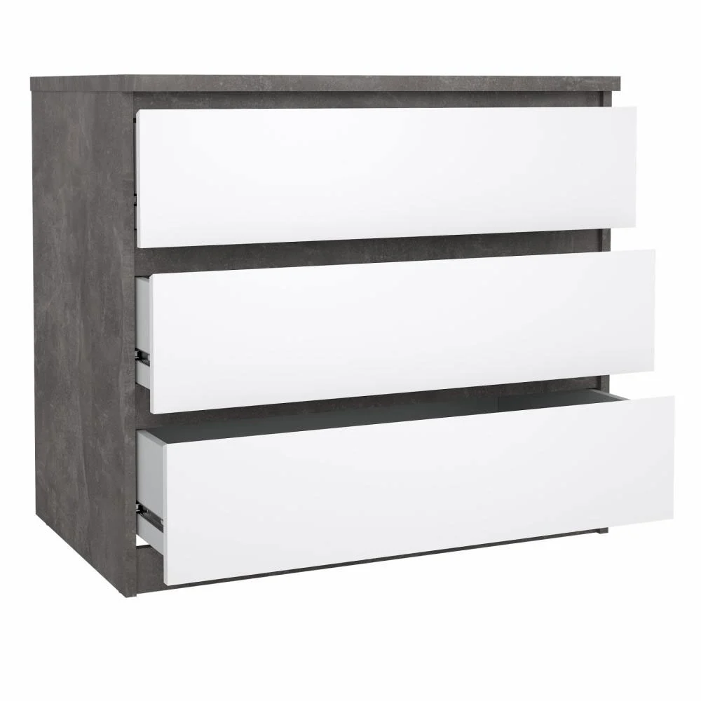 cassettiera bianca e calcestruzzo