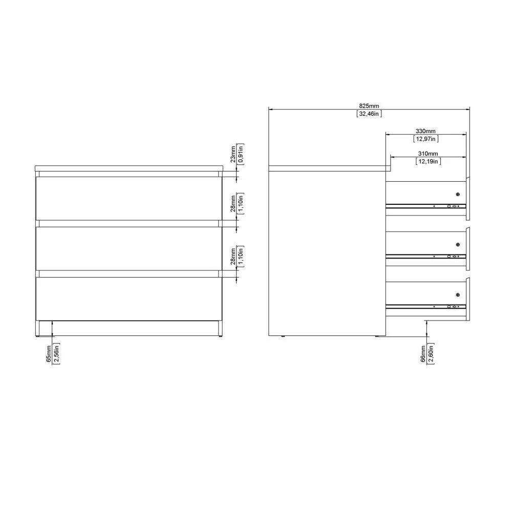 cassettiera bianco lucido