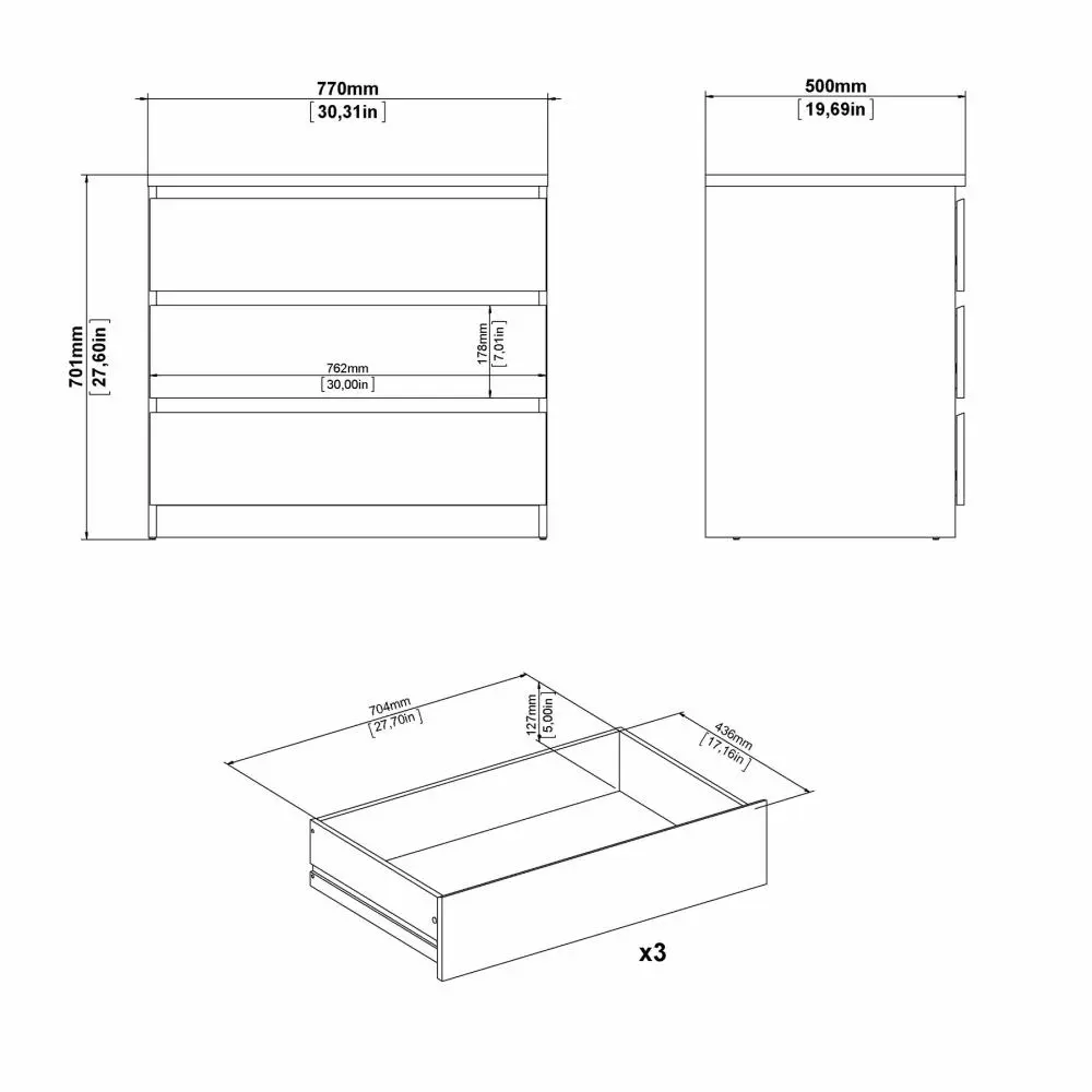cassettiera nera economica