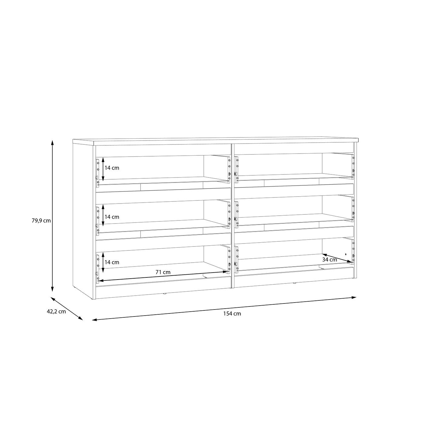 cassettiera grigia moderna scontata