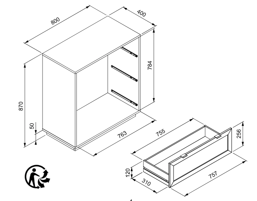 Cassettiera Kara bianca 3 cassetti con frontali effetto Rafia bianca