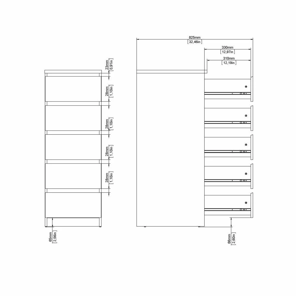 cassettiera nera spaziosa