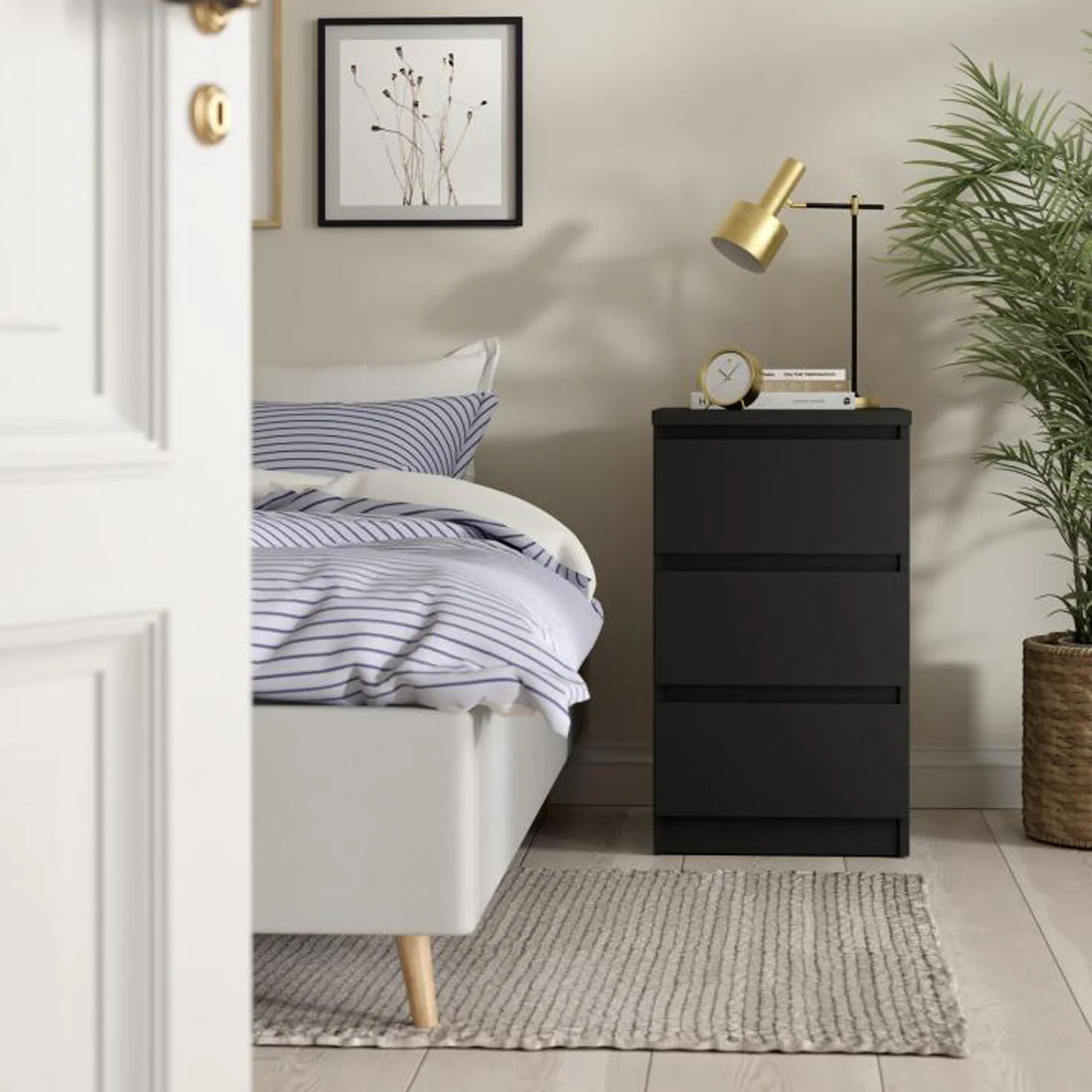 cassettiera nero opaco