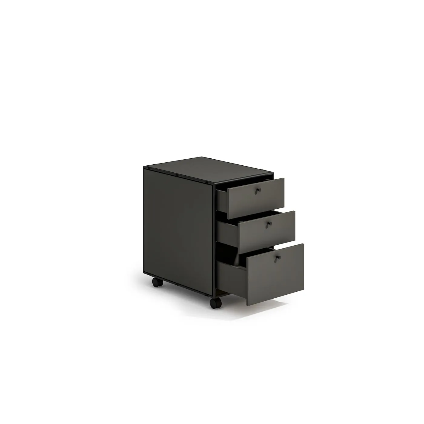 Cassettiera da ufficio con ruote moderna Grigio laccato 