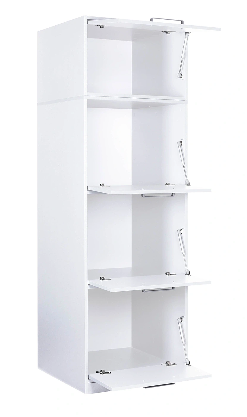 Mobile con 3 cassettoni contenitori con pensile, L.67 H.208 P.68, Bianco