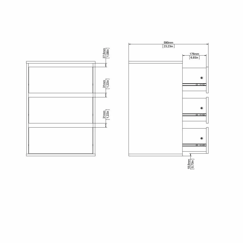 cassettiera con cassetti 
