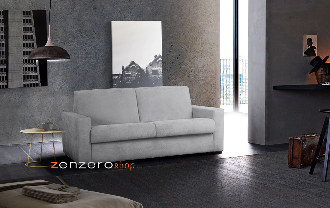 Divano letto modello Denali sfoderabile a 2 posti finitura Grigia