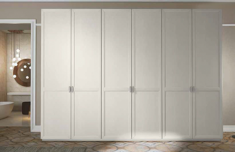 Maniglie armadio particolari, armadio Classic 6 ante battenti in finitura Bucaneve