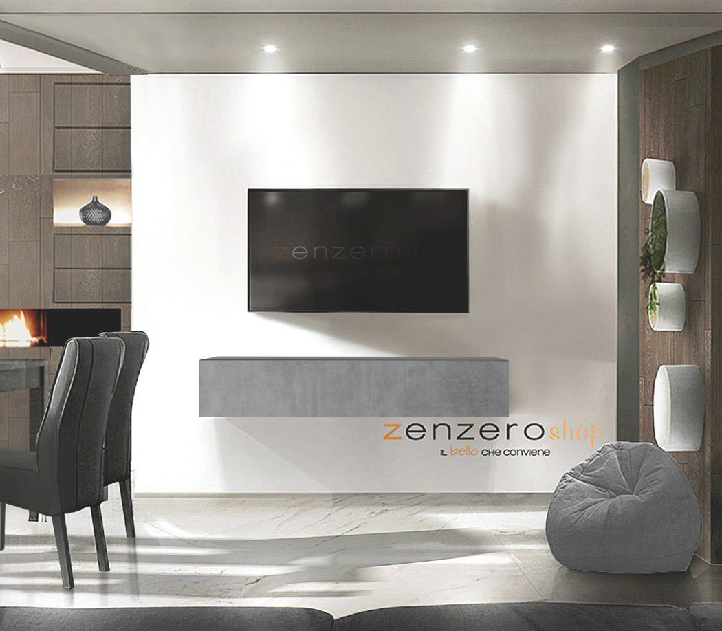 Mobili porta tv design in finitura Ossido, anta a ribalta