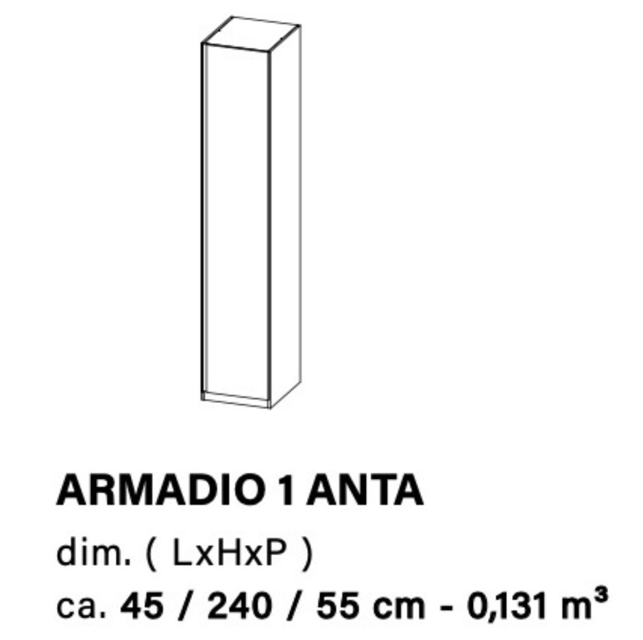 Armadio moderno 1 anta battente novità