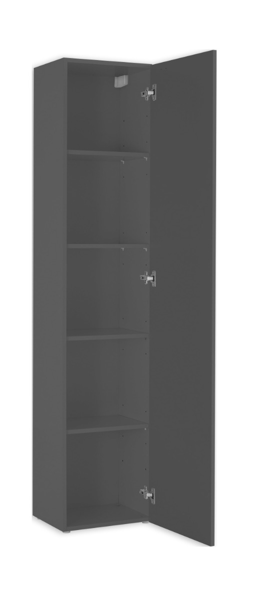 Colonna sospesa con anta battente, finitura Antracite, Made in Italy 