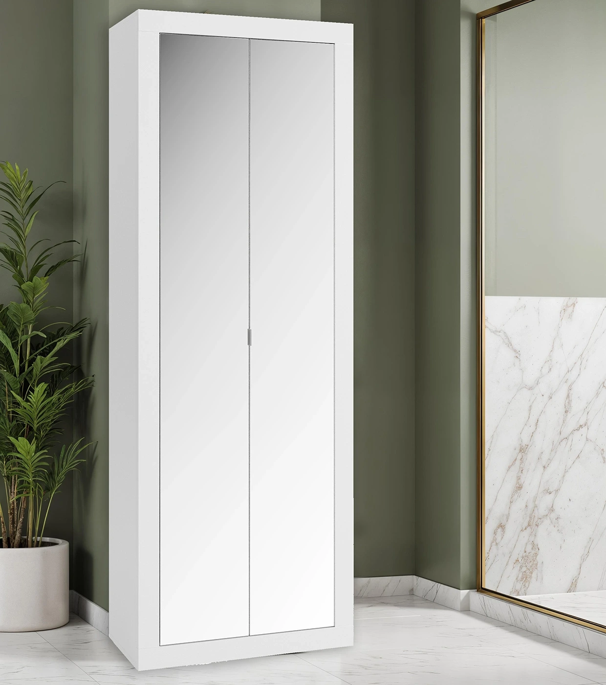 colonna da bagno con specchi