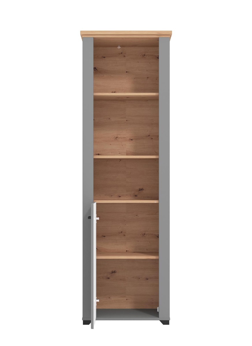 Colonna multiuso 1 anta, finitura Rovere e Carbone