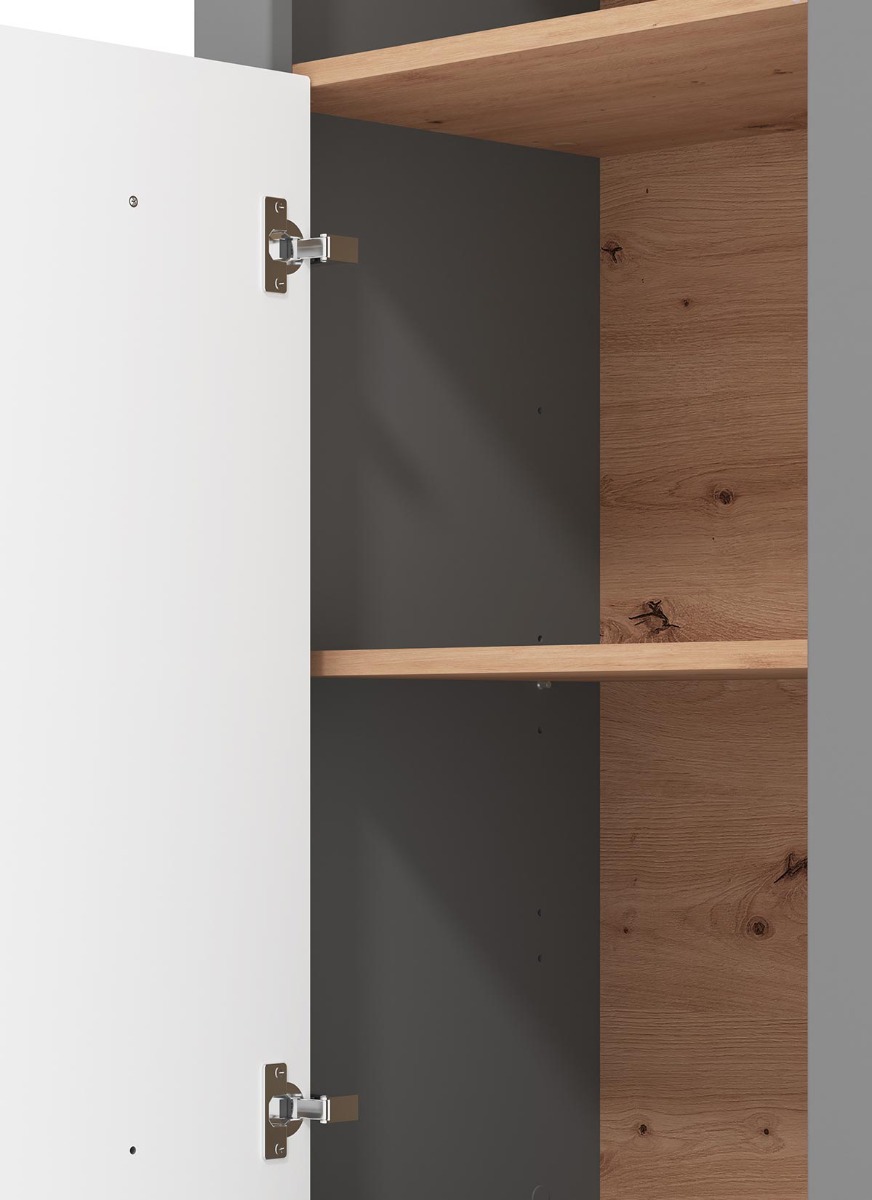 Colonna multiuso 1 anta, finitura Rovere e Carbone