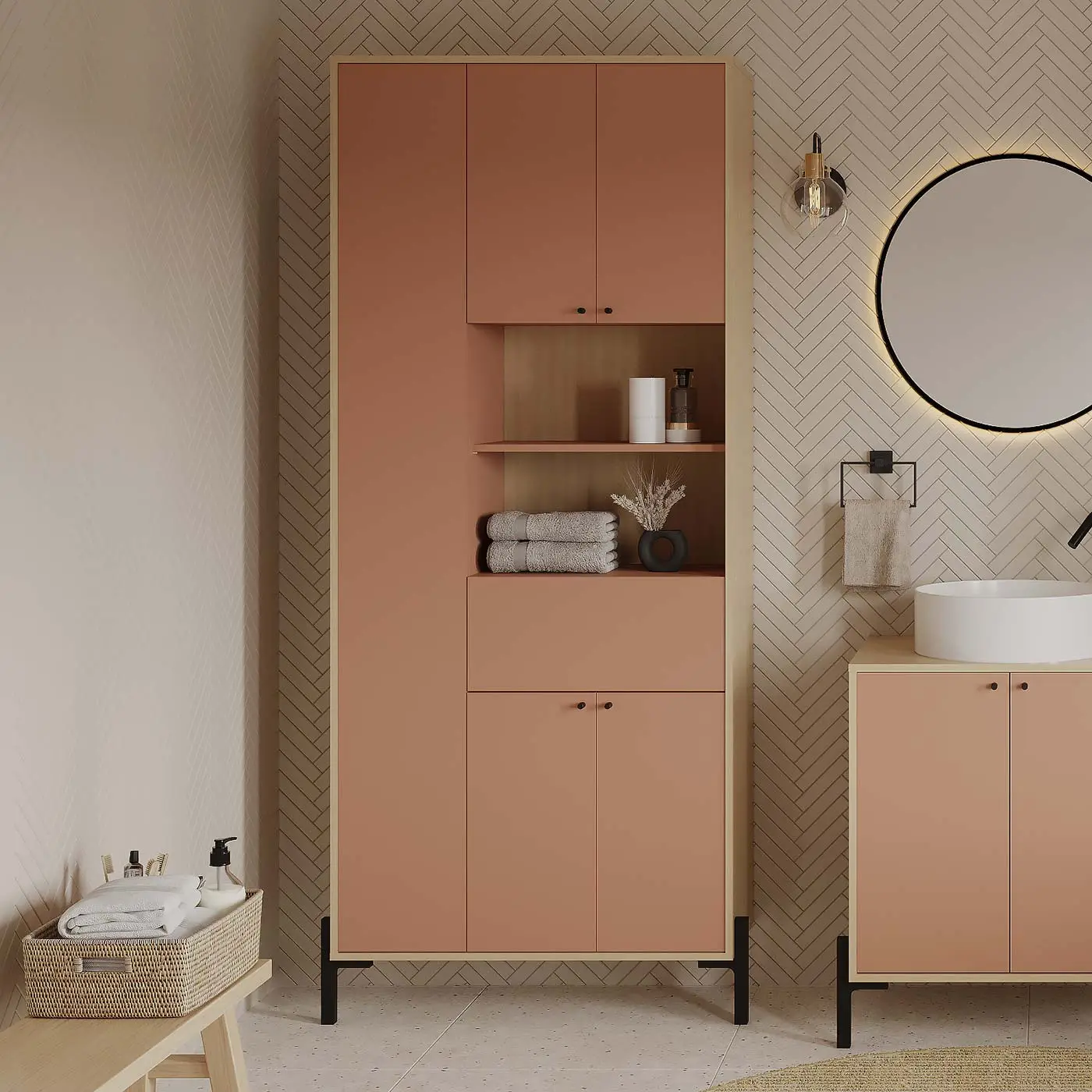 colonna rosa da bagno